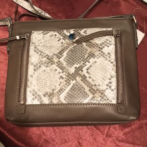 Nine West gray snake skin crossbody bag